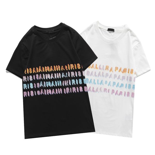 

men stylist tee shirt fashion letter printing with balma letters print short sleeves black white men women hip hop tees size s, Black;brown