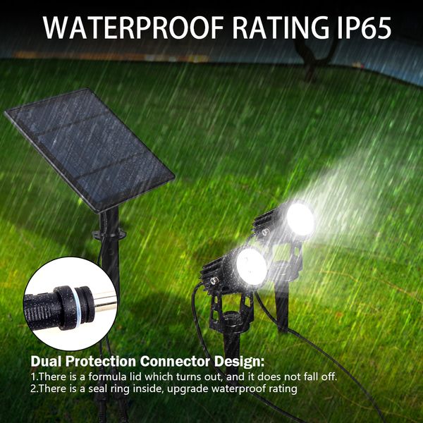 2PCS led wachsen licht Solar Powered Spotlight 2 Warmweiß Lichter RGB Rasen Und Boden Wasserdicht Landschaft Scheinwerfer