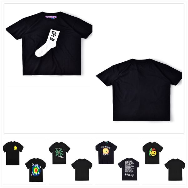 

men t shirt casual t-shirt cpfm smiley face loose quick-drying cotton men's breathable sweat-absorbing training sportswear couple a06my, White;black
