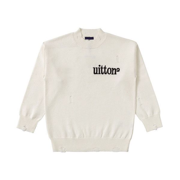 

new aop jacquard letter knitted sweater in autumn / winter 2023acquard knitting machine e custom jnlarged detail crew neck cotton g098r7, Black;brown