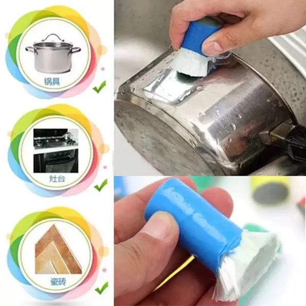 2/PCS forte artefatto di pulizia bacchetta magica spazzola per la rimozione della ruggine del metallo utile strumento per la pulizia della cucina