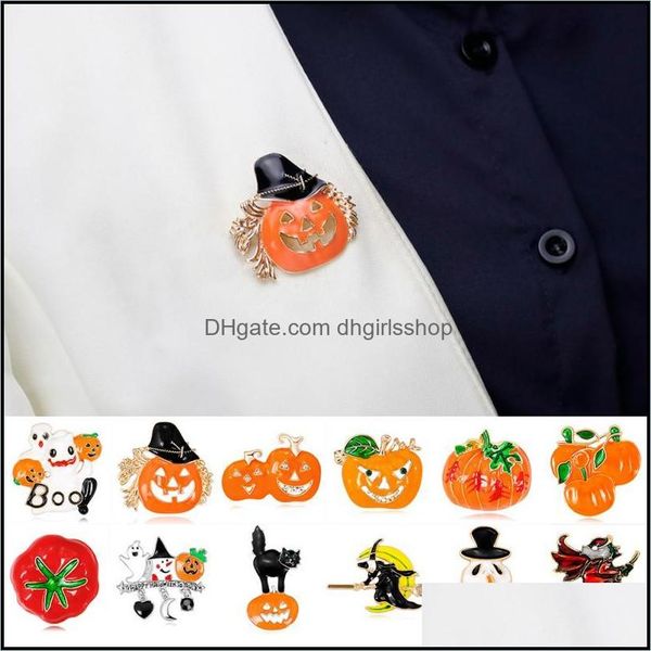 

pins brooches jewelry halloween pumpkin brooch new alloy green leaves orange enamel womens weddings banquet pins dhnsa, Gray