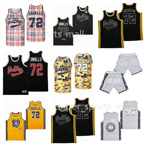 

movie basketball jerseys 72 biggie bad boy camo jersey biggie smalls #95 shorts, Black;red