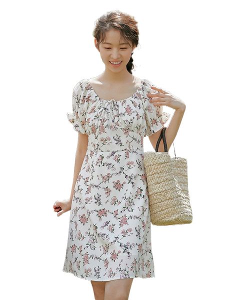 

dazy allover floral print tie front dress r8xy#, Black;gray