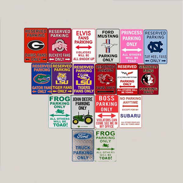 

parking lot sign retro tin painting american decorative painting wall mural bar decoration living room home decor size 20x30cm