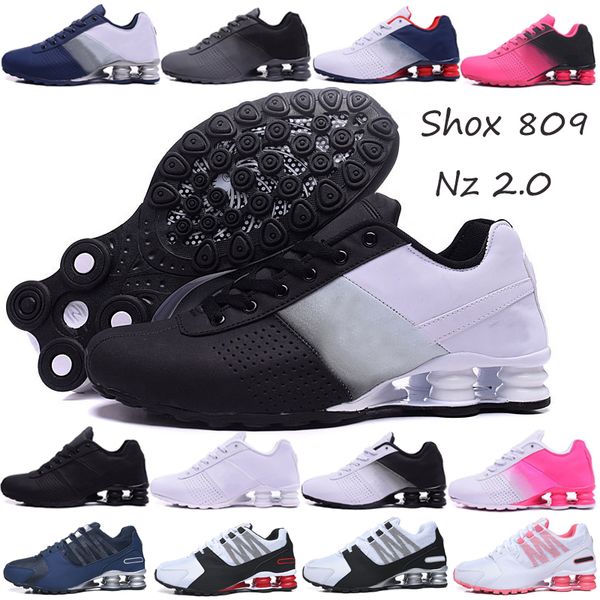 

running shoes women men shoxs nz tl 809 outdoor dark blue black golden trainers 36-46