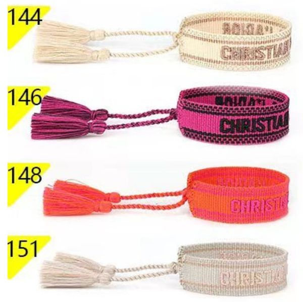 

fashion classic brand bracelets chains jewelry bangles handmade embroidered link woven tassel adjustable women men lover gift chain bangle o, Black