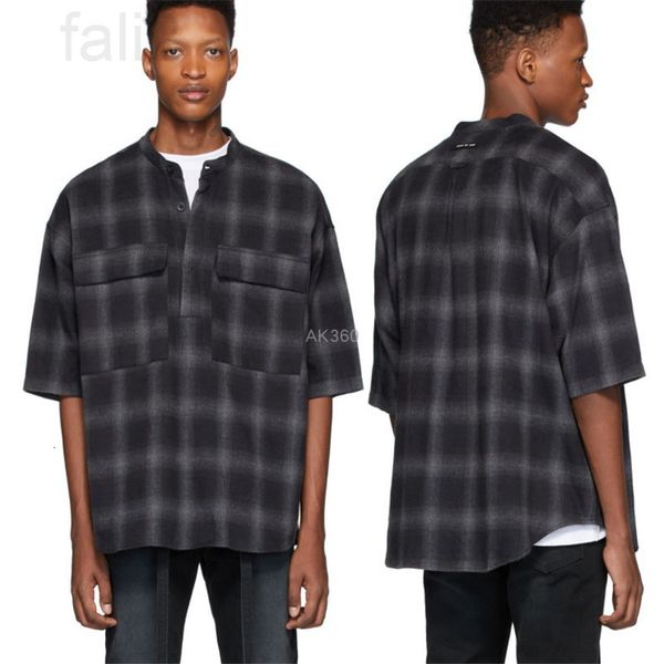 

men's casual shirts designer 2021 fashion fog camouflage loose youth print plaid casual shirt for men and women 0vk7, White;black