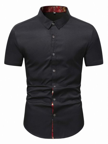 

men button up curved hem shirt 17sz#, White;black