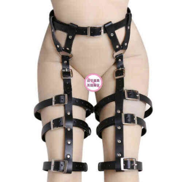 Nxy Sm бондаж из искусственной кожи, манжеты на бедро, подвязки для ног, подтяжки, удерживающий ремень, интимные трусики, секс-игрушки для взрослых для женщин220419