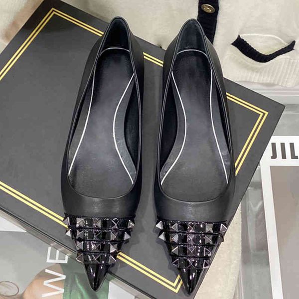 

sandals autumn style willow nail pointed shal mouth flat shoes celebrity color matching heel casual single for, Black