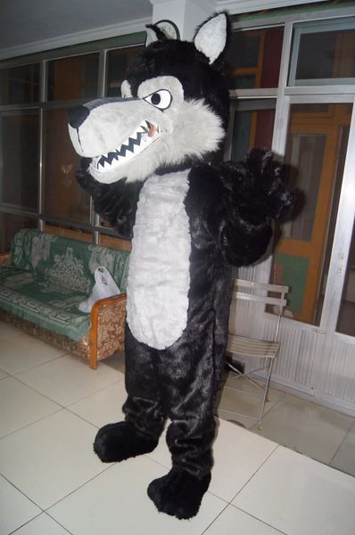 2022 Real Picture Wilder Wolf-Maskottchen-Kostüm, Kostüm für Halloween, Karneval, Party, unterstützt die Anpassung