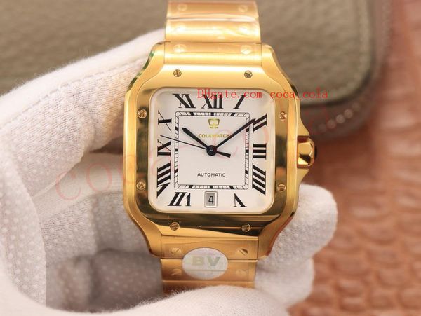 

original box waterproof watch xl 42mm yellow gold fashion square movement watch mechanical (automatic) mens sapphire watches-k93, Slivery;brown