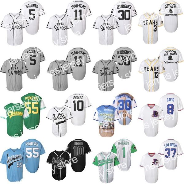 Nova camisa de beisebol de filme barato 1 G-Baby 3 Kelly Leak 12 Tanner Boyle 5 Michael Squets 11 Alan Yeah-yeah 30 Rodriguez 8 Crash Davis 37 Laloosh