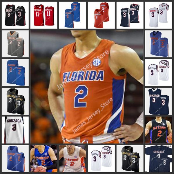 

3 andrew nembhard basketball jersey florida gators stitched college jerseys 2022 ncaa zags gonzaga school basketball wears, Black