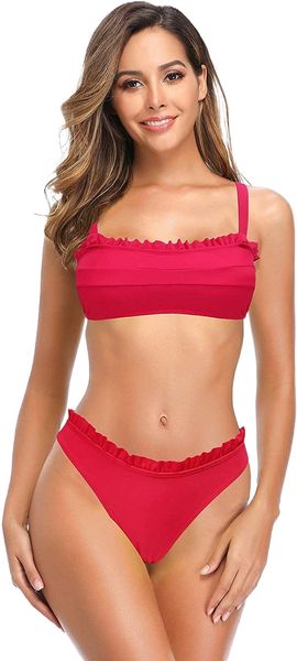 

women's drawstring bikini set high cut two piece swimsuit 15dr#, White;black