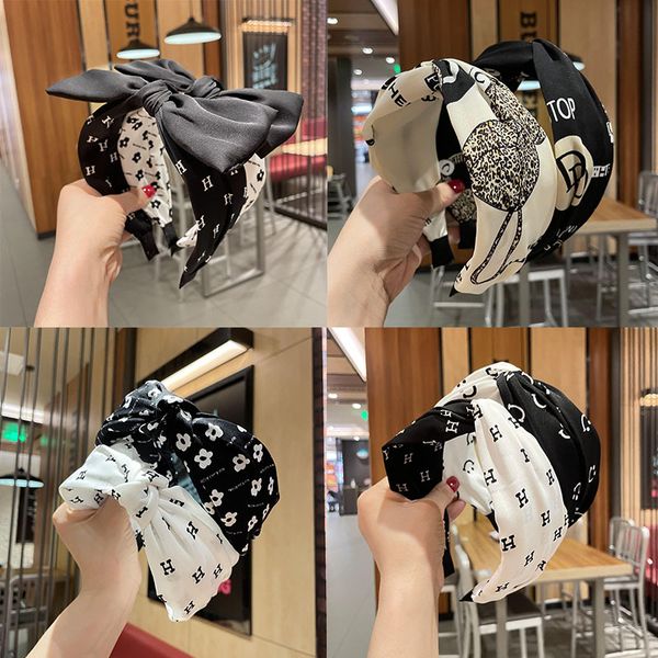 

party favor letter bow headband women's wide-brimmed flower floral headband mother day's gift
