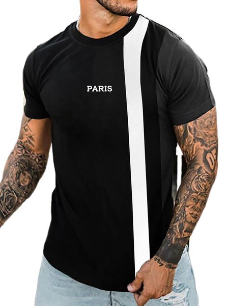 

men letter graphic colorblock tee c9tw#, White;black