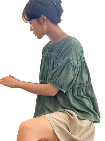 

dazy drop shoulder ruched blouse c8bf#, White