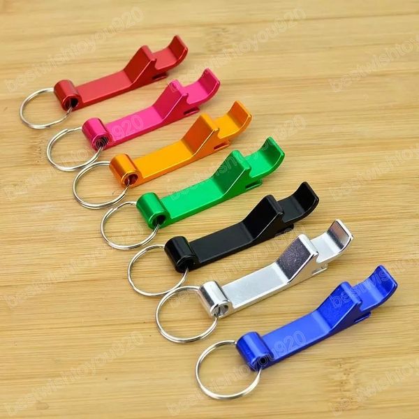 Moda portátil 4 em 1 abridor de garrafa Keychain Metal Beer Bar Tool Claw Key Chain Chairing Presente