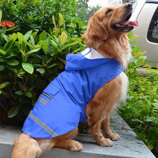 Golden Retriever Cane grande con cappuccio Gambe impermeabile e impermeabile per animali domestici Impermeabile per cani Protezione esterna dalla pioggia impermeabile per animali domestici T200328