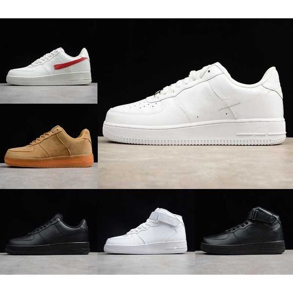 

designer outdoor men low skateboard shoes one 1 knit euro airs high women all white black red wheat color walking trainer size 36-46