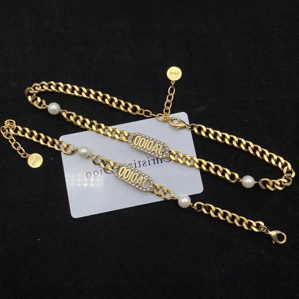 

d home di ja letter pearl necklace old fashion simple temperament female necklace jewelry, Black