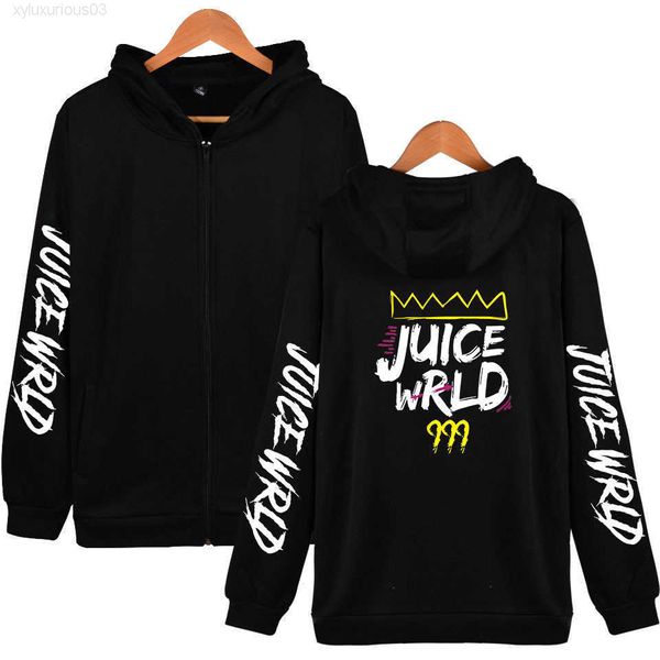 Hot Singer Juice Wrld Felpe con cappuccio con zip in ragazzi / ragazze Felpe con cappuccio in cotone caldo autunno a maniche lunghe Hip Hop Fashion Felpa con cappuccio di alta qualità