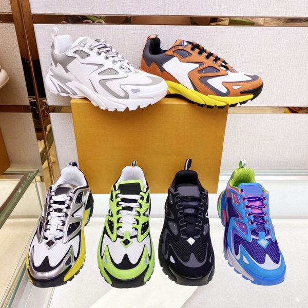 

r men sports shoes mixed color leather mesh stitching lace-up comfort low-running shoe casual baskaetball shoes platform sneakers man tide t