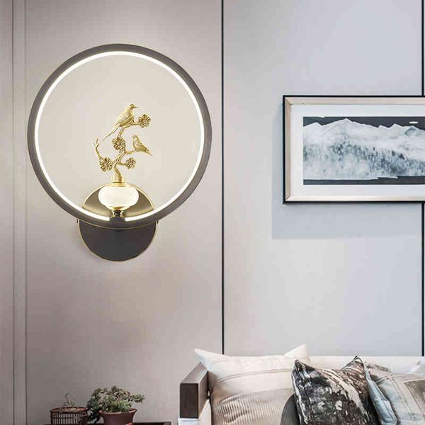 

pendant lamps designer copper chinese living room wall lamp modern corridor tv background decoration bedroom bedside art