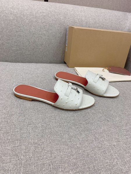 

designer sandal fashion designers slippers with lock summer slipper women slides soft leather flip flops open walk slipper comfortable shoes, Black