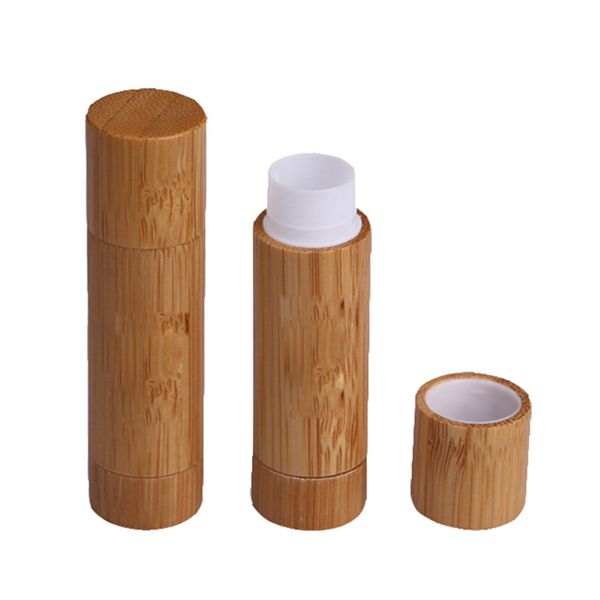 5,5 ml de batom de embalagem de bambu natural de bambu portáteis batons portáteis Tubo vazio contêiner de cosméticos diy portátil