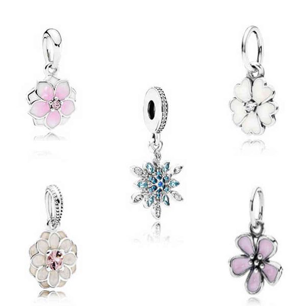 

new 100% 925 sterling silver natural flower pendant charm beads collocation bracelet diy bracelet wholesale factory aa220315, Bronze;silver