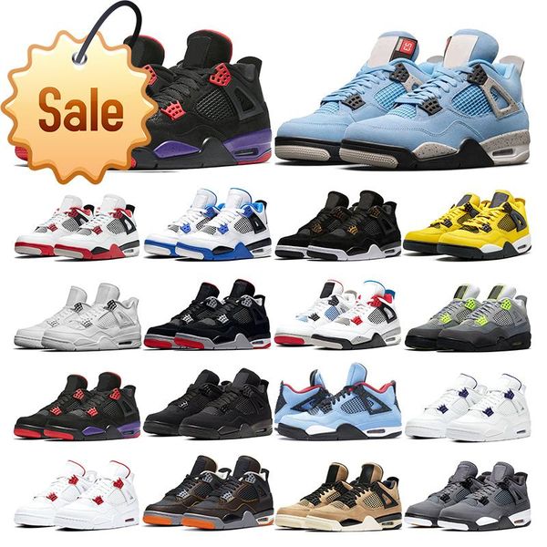 

mens basketball shoes 4s j4 university blue black cat fired red white cement pure money motorsports men trainer sport sneakers outdoor y