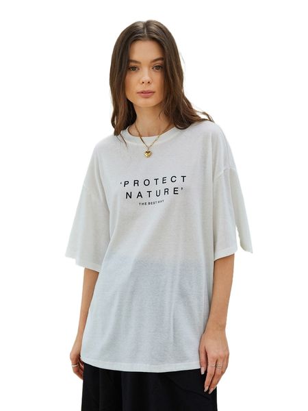

drop shoulder slogan graphic tee p1ay#, White