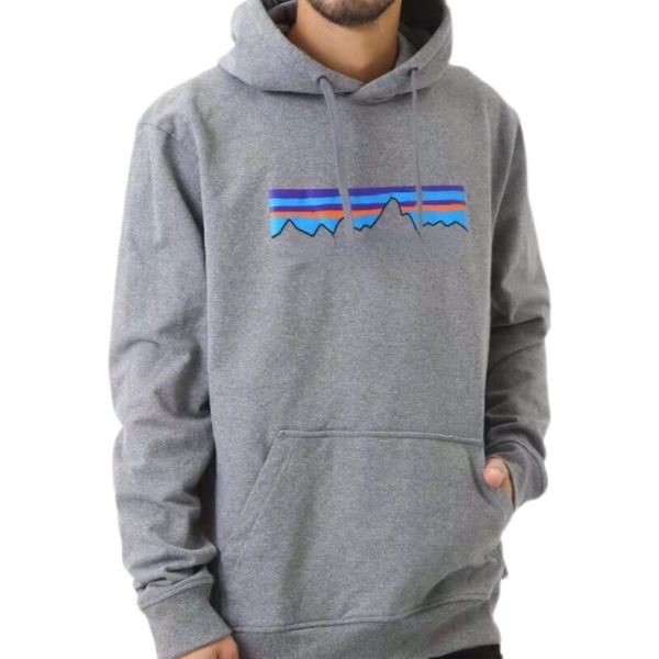 

hooded sweater pata designer outdoor sweatshirt fashion loose casual jacket classic snow mountain print hoodie for men and, Black