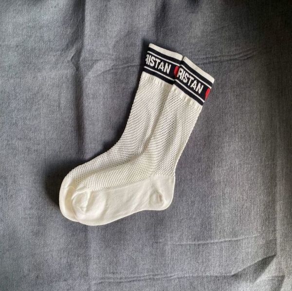 

womens fashion classic hosierys brand d's spring summer hollow letter tube sock mercerized wool socks mesh pile calf designers short fe, Black;white