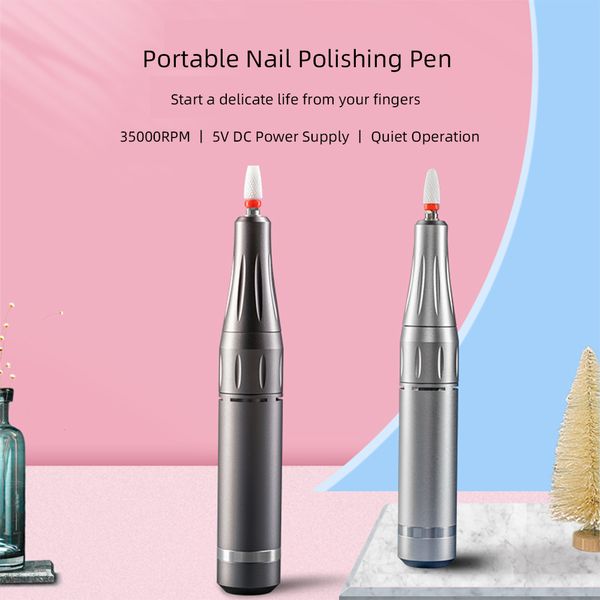 

electric nail drill machine 35000 rpm portable usb recharge mini nail drill pen apparatus for manicure nail gel polishernew
