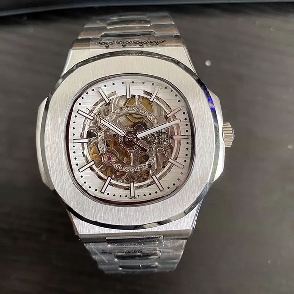 Nuovo orologio meccanico automatico da uomo Cinturino in argento Orologio in oro blu Orologio in acciaio inossidabile Montreux Orologio di lusso