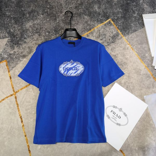 

women's t-shirt designer huochun original prad toothbrush embroidery t-shirt for men and women lovers loose version 40 thread double ya, White