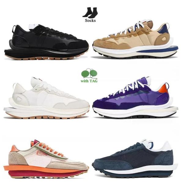 

fashion women mens vaporwaffle ldwaffle running shoes with socks waffle pegasus triple black sesame blue void sail gum dark iris clot kiss o