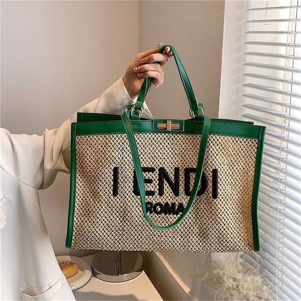 

large capacity summer popular straw single commuter tote 75% off factory sales