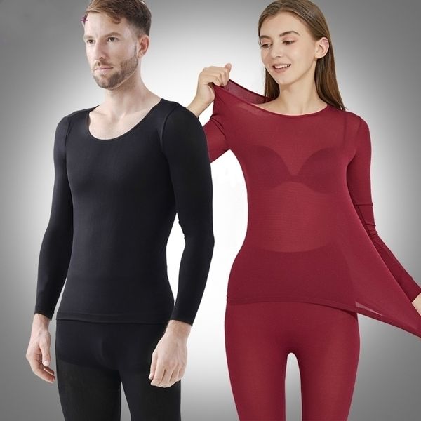 

couple thermal underwear set men winter long johns keep warm suit two pieces inner wear merino clothing thermo menwomen sale y200106, Black;white