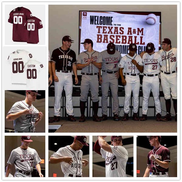 

xflsp 2022 new style custom texas a&m aggies stitch baseball jersey 18 ryan prager 19 ty hodge 20 xavier lovett 23 brett minnich 25 brandon, Black
