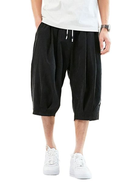 

men patched drawstring waist shorts e3rk#, White;black
