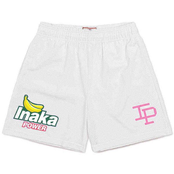 

2022 new men shorts inaka power banana ip mesh sports bottoms basketball training breathable gym workout short pants summer trend all-match, White;black