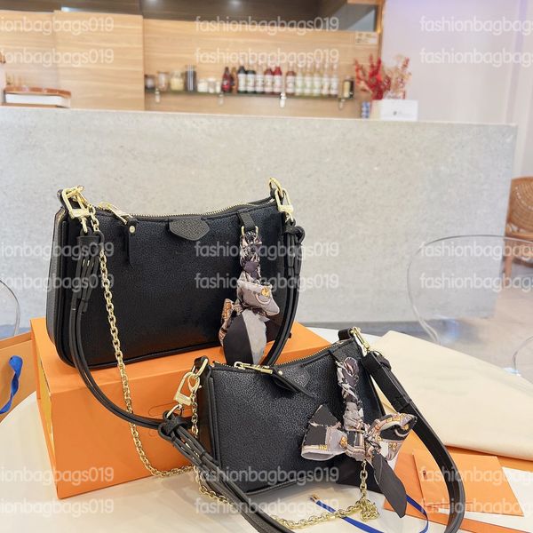 

2 shoulder straps wave multi-pochette bag with scarf gift embossed monograms purse wallet easy pouch on strap letter flower compact shoulder