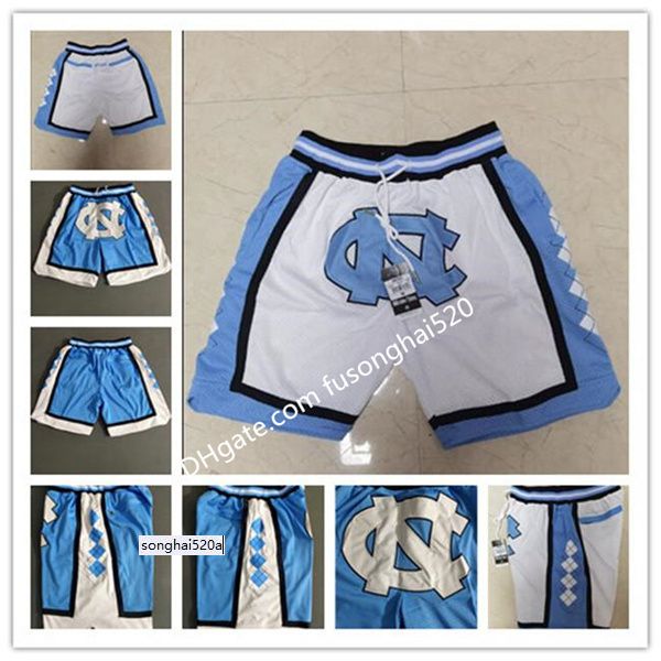 2021 New North Carolina Tar Heels Basketball Shorts Just Mens Don Michigan Wolverines Black Mamba Lower Merion High School Pocket Trikots