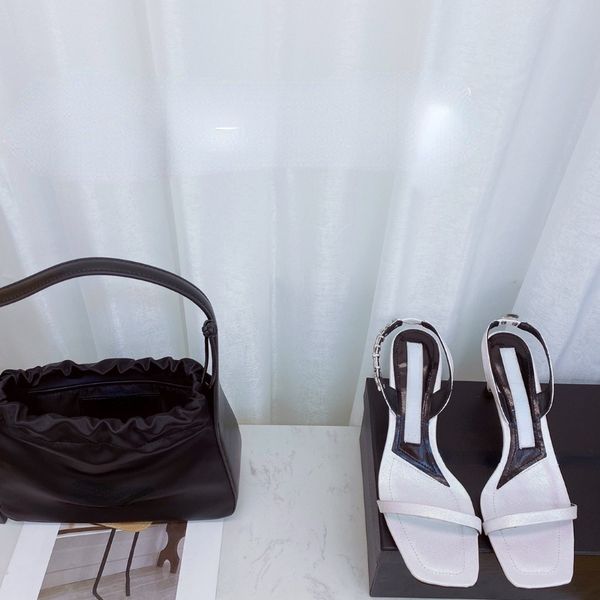 

new fashion ladies buckle square toe high heels thick sandals, Black