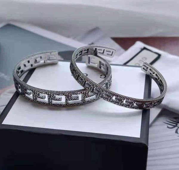 

2022 factory wholesale new ancient home hollow out bracelet silver carved pattern men's and women's punk bracelets, Black